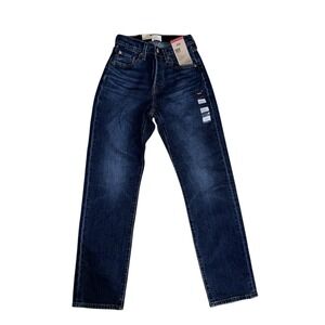 Levi's 501 Curve Stretch High Rise Straight Leg Jeans Womens 25 x 30 Blue Denim